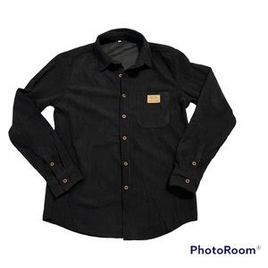 Men’s Black corduroy king sleeve button down shirt